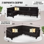 Комплект садовой мебели HomlyGreen 5+1+1+обеденный стол 153х79, с комплектом серых подушек