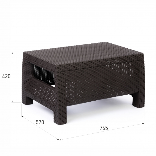 Садовая мебель. 3-х местный диван и кофейный столик, искуственный ротанг, мокко,коричневые подушки