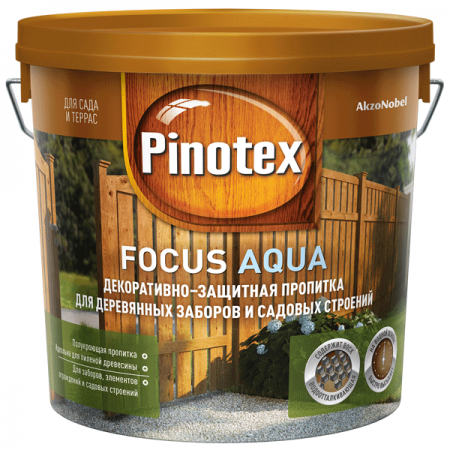 PINOTEX FOCUS деревозащитное средство для защиты заборов 2,5л зеленый лес