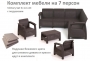 Комплект садовой мебели HomlyGreen Set 5+1+1+Кофейный столик+подушки темно-синего цвета