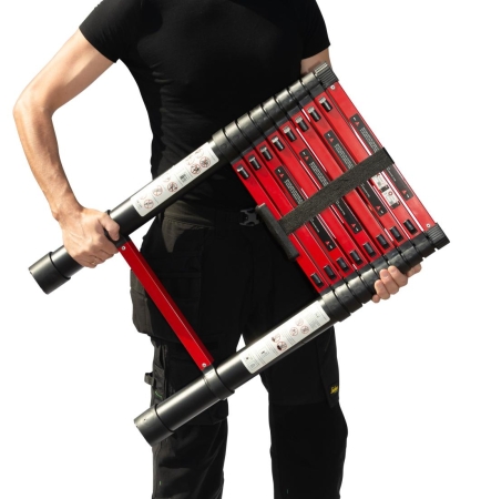 Лестница телескопическая WORKY BLACK 3,4м, 9 ступеней