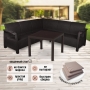 Комплект садовой мебели HomlyGreen Set 5+Стол 94х94х74см.+подушки серого цвета
