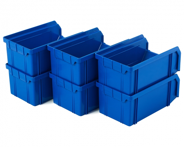 Пластиковый ящик V-1-К6-синий , 172х102х75мм, комплект 6 штук