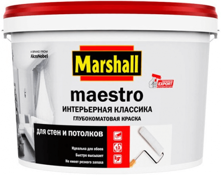 Marshall MAESTRO Интерьерная Классика белая водно-эмульсионная краска матовая 9л