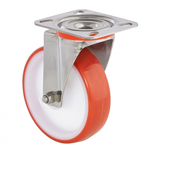 Колесо Tellure Rota 604206 поворотное, диаметр 200мм, грузоподъемность 300кг, термопластичный полиуретан, полиамид