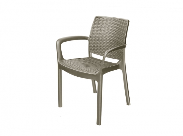 Кресло садовое RODOS искусственный ротанг 59х55х82 см, 1 шт., цвет бежевый