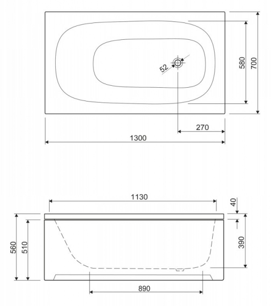 Cezares Передняя панель для акриловой ванны ECO-120-SCR