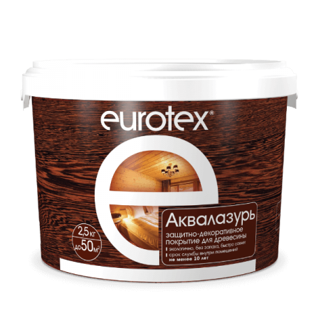 Евротекс (Eurotex) Аквалазурь защитно-декоративное покрытие для древесины 2,5кг. розовый ландыш (минимальный заказ 4шт.)