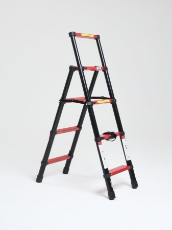 Лестница стремянка телескопическая WORKY BLACK 4+5 ступеней 1,1м+1,4м