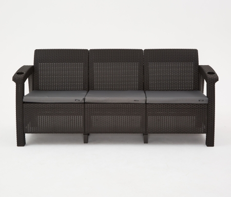 Комплект садовой мебели HomlyGreen 5+3+1+обеденный стол 153х79, с комплектом серых подушек