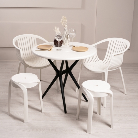 Комплект табуретов ECLER для кухни, белый, 4 шт