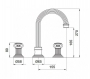 Olimp-BLS2-A-02-Sw Смеситель Cezares Olimp BLS2-A-02-Sw цвет бронза, ручки квадратные Swarovski
