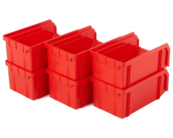Пластиковый ящик V-1-К6-красный , 172х102х75мм, комплект 6 штук