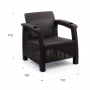 Садовое кресло, искусственный ротанг, мокко 73х70х79 см, без подушек.