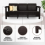 Комплект садовой мебели HomlyGreen 3+1+1+2стула+обеденный стол 153х79, с комплектом коричневых подушек