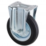 Колесо Tellure Rota 535911 неповоротное, диаметр 150мм, грузоподъемность 170кг, черная резина, сталь