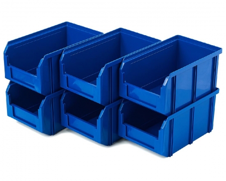 Пластиковый ящик V-2-К6-синий , 234х149х120мм, комплект 6 штук