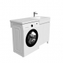 Тумба с умывальником напольная для стиральной машины с дверцами, 120 см, правая, белая IDDIS Optima Home