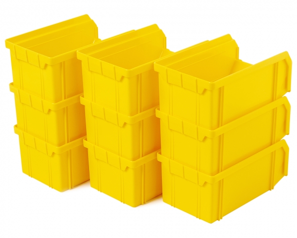 Пластиковый ящик V-1-К9-желтый , 172х102х75мм, комплект 9 штук