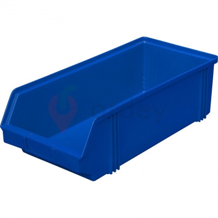 Пластиковый лоток для склада синий, сплошной (500х310х183)