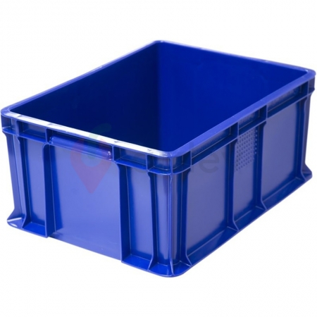 Пластиковый ящик универсальный сплошной, 400х300х180 (Синий)