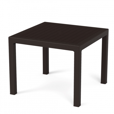 Комплект садовой мебели HomlyGreen (3-х местный диван + Стол 94х94х74см.), искуственный ротанг, мокко, серые подушки