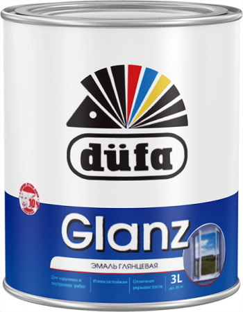 Dufa Эмаль алкидная GLANZ для внутренних и наружных работ глянцевая белая 0,75л