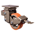 Большегрузное поворотное полиуретановое колесо с тормозом EVY01 VBP F