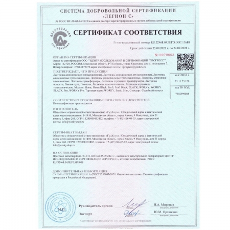 WORKY Лестница-стремянка 4х5 трансформер Profi Black с помостом,  высота 5, 9м ARD257750