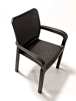 Кресло садовое Rattan 58х51х83 см, 1 шт., цвет венге