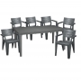 Набор садовой мебели PALERMO, стол большой прямоугольный 1645х930 на 6 персон, 6 стульев, цвет графит