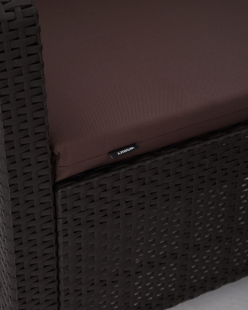 Комплект садовой мебели HomlyGreen 5+2+1+обеденный стол 153х79, с комплектом коричневых подушек