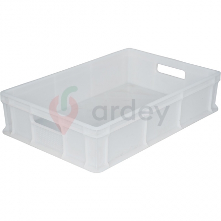 Пластиковый ящик универсальный сплошной, 600х400х120 (Белый морозостойкий)