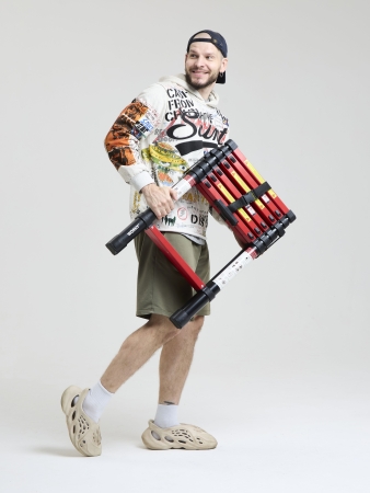 Лестница стремянка телескопическая WORKY BLACK 6+7 ступеней 1,7м+2,0м