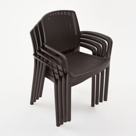 Комплект садовой мебели HomlyGreen 3+4стула+обеденный стол 153х79, с комплектом бежевых подушек