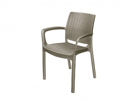 Кресло садовое RODOS искусственный ротанг 59х55х82 см, набор 2 шт., цвет бежевый