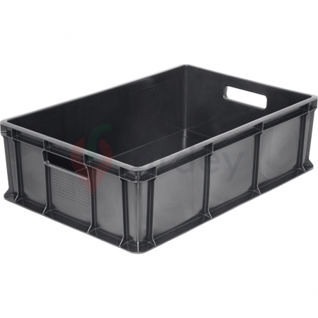 Пластиковый ящик универсальный сплошной, 400х300х120 (Черный)