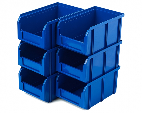 Пластиковый ящик V-2-К6-синий , 234х149х120мм, комплект 6 штук