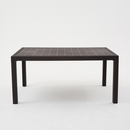Комплект садовой мебели из ротанга Set 3+4 стула+обеденный стол 160х95, с комплектом коричневых подушек