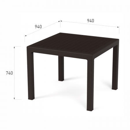 Комплект садовой мебели HomlyGreen Set 2+1+1+Стол 94х94х74см. без подушек