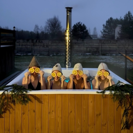 Купель 1500л. на 6-8 чел. ELITE QUATTRO 200х200х110 см. без печи и без обшивки