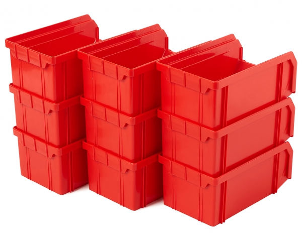 Пластиковый ящик V-1-К9-красный , 172х102х75мм, комплект 9 штук