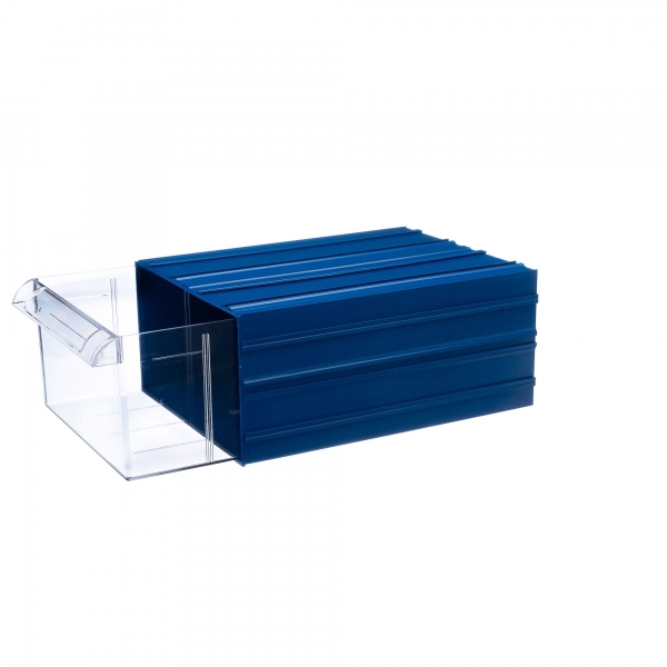 Пластиковый короб С-510-синий-прозрачный 260х364х150мм