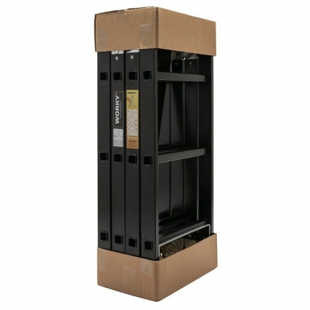 WORKY Лестница-стремянка 4x3 трансформер Profi Black с помостом,  высота 3, 7м ARD257748