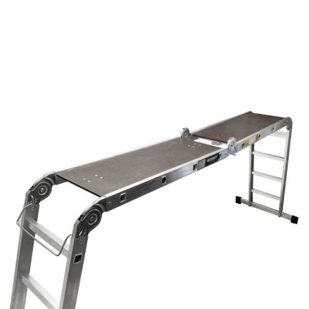 WORKY Лестница-стремянка 4x3 трансформер Profi Black с помостом,  высота 3, 7м ARD257748