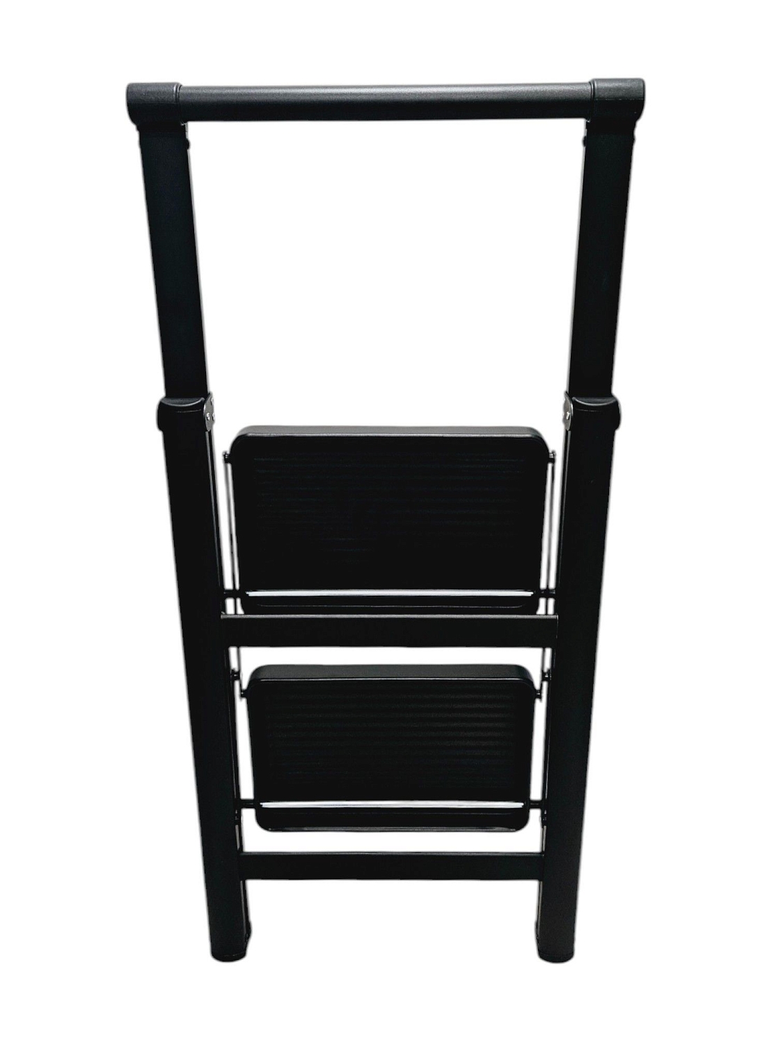 Стремянка стальная, черная 2 широкие ступени