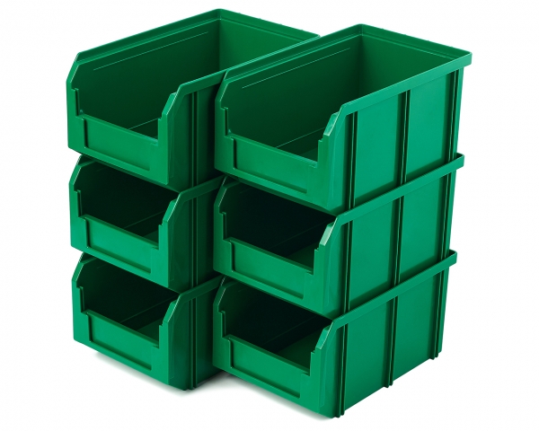 Пластиковый ящик V-2-К6-зеленый , 234х149х120мм, комплект 6 штук