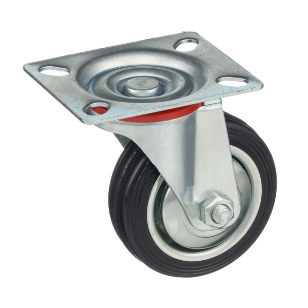 Колесо поворотное Стелла-техник 4001-75 диаметр 75мм, грузоподъемность 50кг, резина, металл