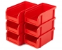 Пластиковый ящик V-1-К6-красный , 172х102х75мм, комплект 6 штук