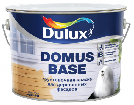 DULUX DOMUS BASE краска грунтовочная масляно-алкидная для деревянных фасадов белая 10л